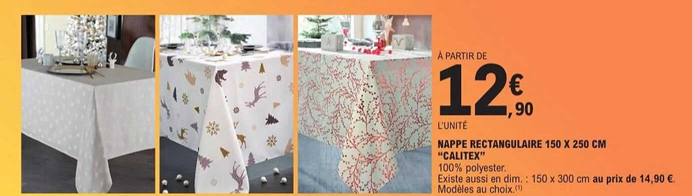 NAPPE RECTANGULAIRE 150 X 250 CM "CALITEX"