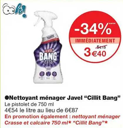Nettoyant ménager Javel "Cillit Bang"