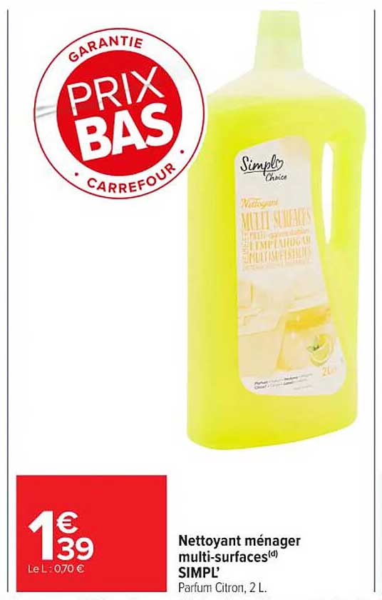 Nettoyant ménager multi-surfaces(d) SIMPL'
