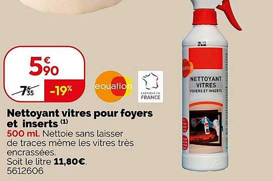 Nettoyant vitres pour foyers et inserts