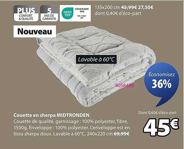 Nouvelle couette en sherpa MIDTRONDEN