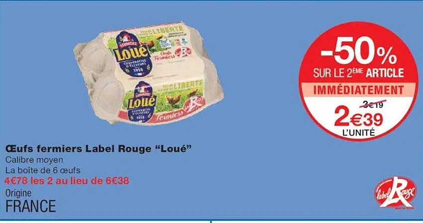 Œufs fermiers Label Rouge "Loué"