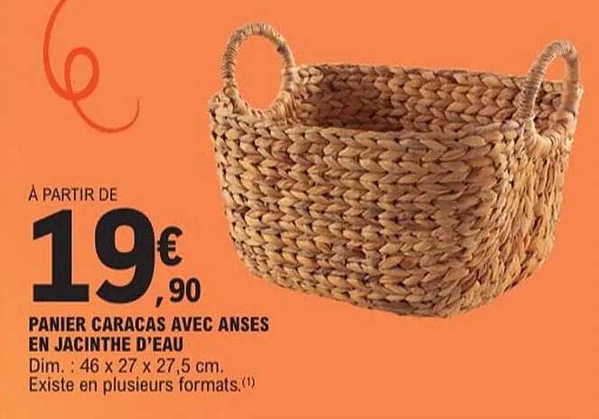PANIER CARACAS AVEC ANSES EN JACINTHE D'EAU