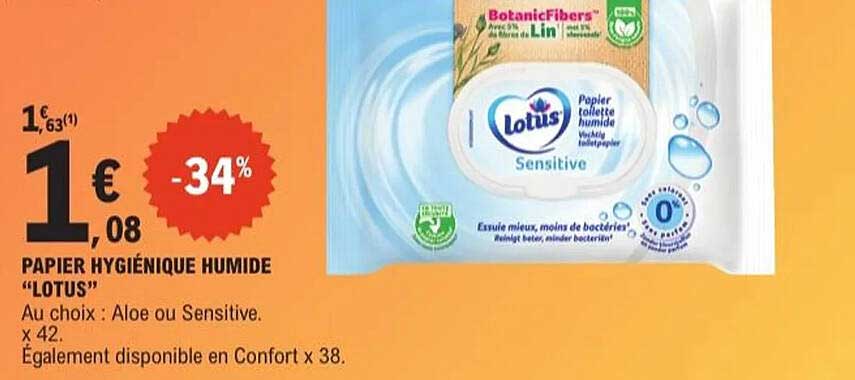 PAPIER HYGIÉNIQUE HUMIDE “LOTUS”