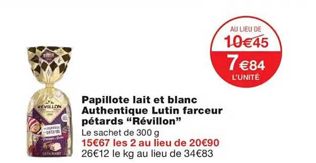 Papillote lait et blanc Authentique Lutin farceur pétards “Révillon”