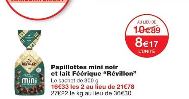 Papillottes mini noir et lait Féérique “Révillon”