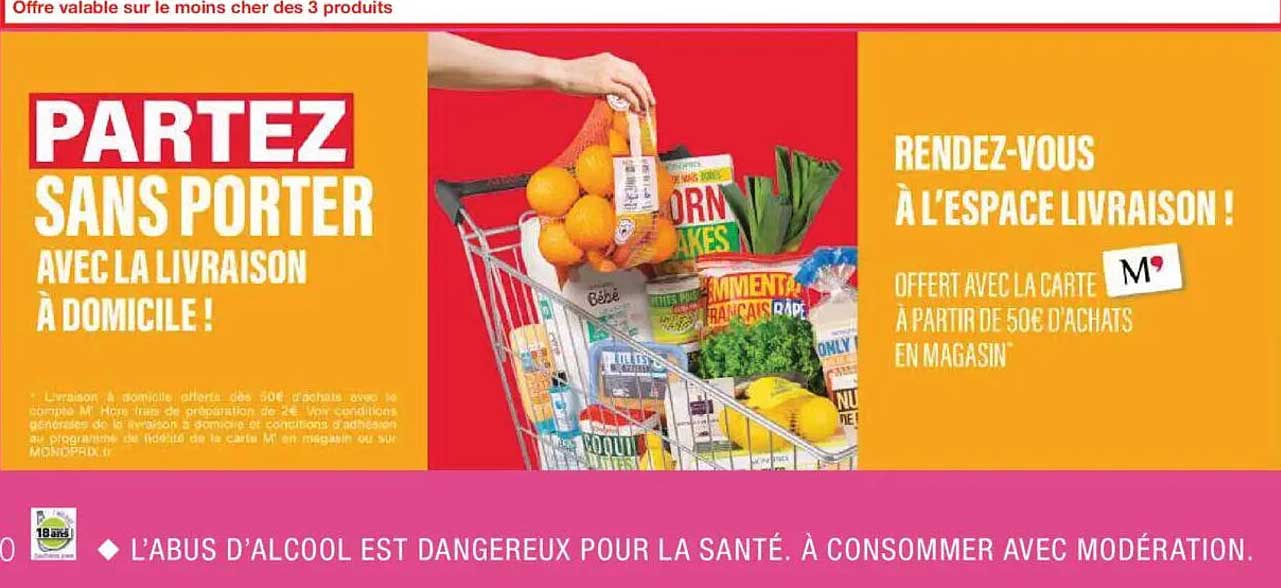 PARTEZ SANS PORTER AVEC LA LIVRAISON À DOMICILE !
