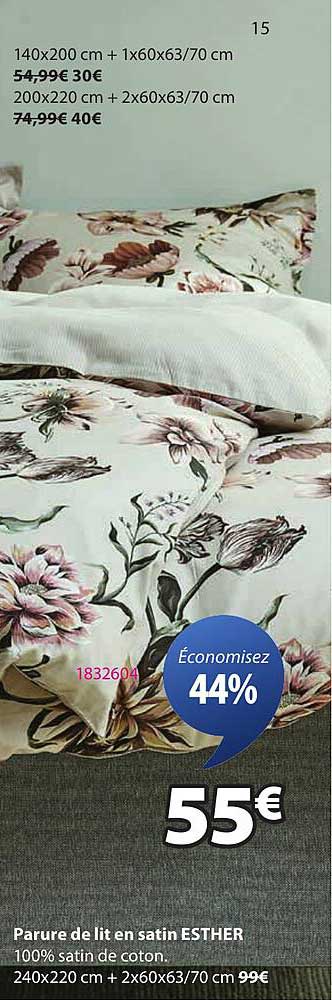 Parure de lit en satin ESTHER