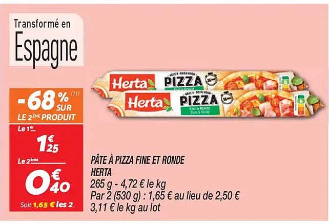 PÂTE À PIZZA FINE ET RONDE HERTA