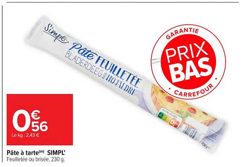Pâte à tarte(m) SIMPL'