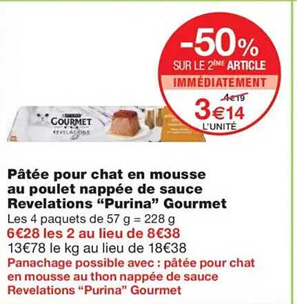Pâtée pour chat en mousse au poulet nappée de sauce Revelations "Purina" Gourmet