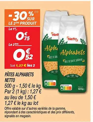 PÂTES ALPHABETS NETTO