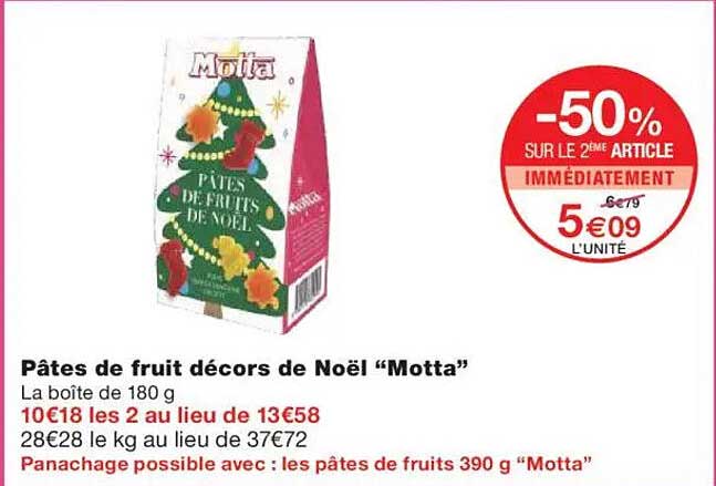 Pâtes de fruit décors de Noël “Motta”