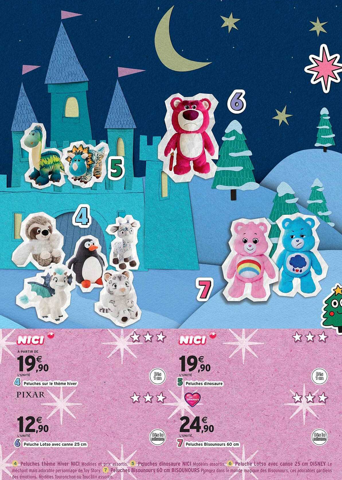 Peluches sur le thème Hiver NICI et Peluches Dinosaur Nici