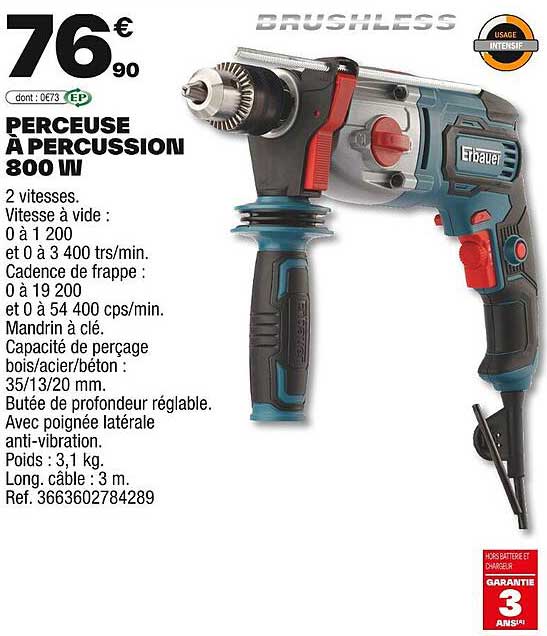 PERCEUSE À PERCUSSION 800 W