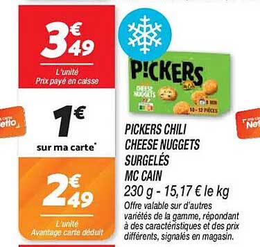 PICKERS CHILI CHEESE NUGGETS SURGELÉS MC CAIN