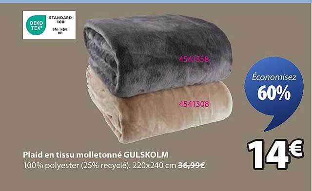 Plaid en tissu molletonné GULSKOLM