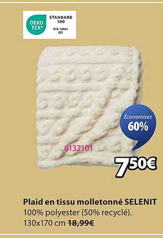 Plaid en tissu molletonné SELENIT