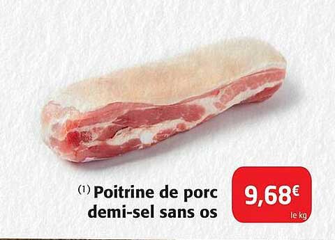 Poitrine de porc demi-sel sans os