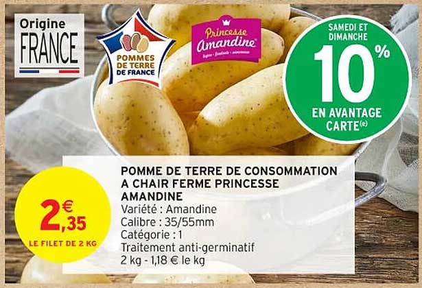 POMME DE TERRE DE CONSOMMATION A CHAIR FERME PRINCESSE AMANDINE