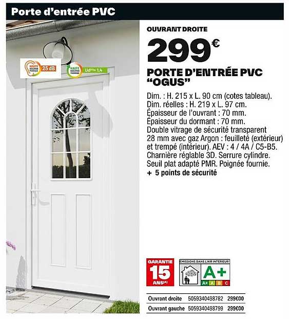 PORTE D'ENTRÉE PVC "OGUS"