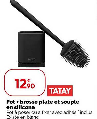 Pot + brosse plate et souple en silicone