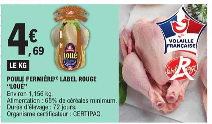 POULE FERMIÈRE(*) LABEL ROUGE “LOUÉ”