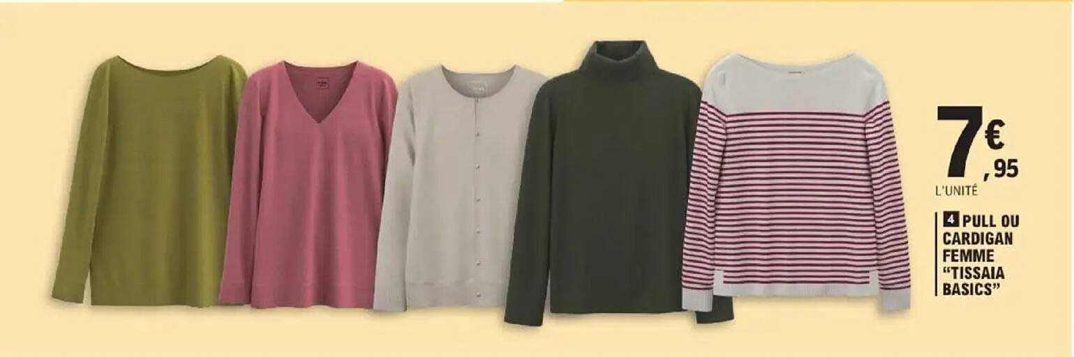 PULL OU CARDIGAN FEMME "TISSAIA BASICS"