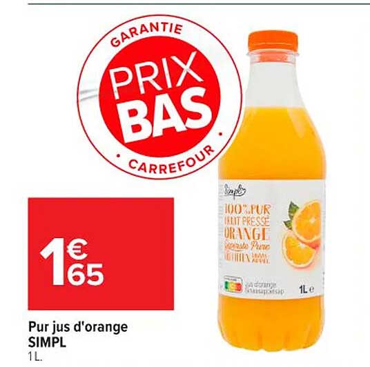 Pur jus d'orange SIMPL 1L