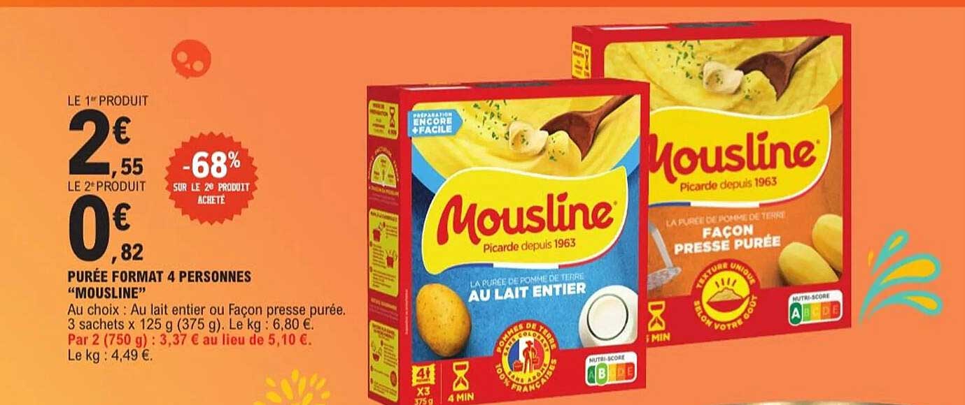 Purée format 4 personnes "Mousline"