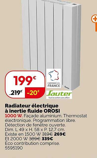 Radiateur électrique à inertie fluide OROSI