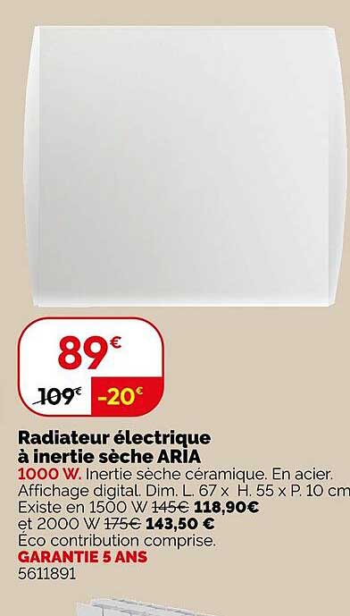 Radiateur électrique à inertie sèche ARIA
