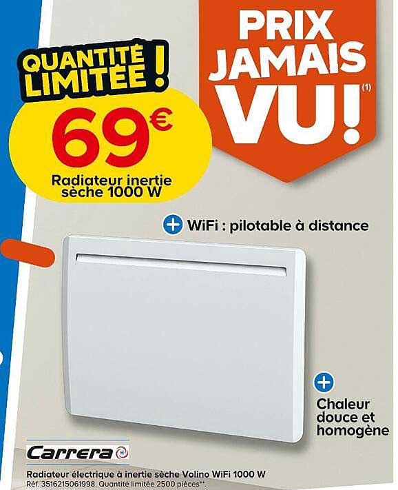 Radiateur inertie sèche 1000 W