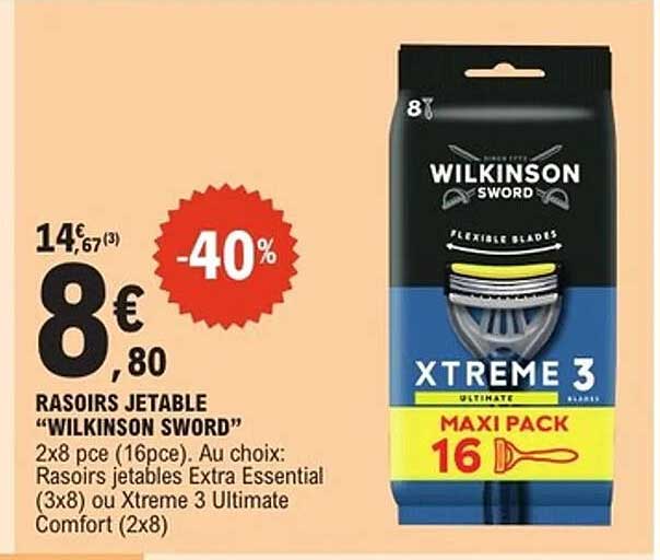 RASOIRS JETABLE "WILKINSON SWORD"