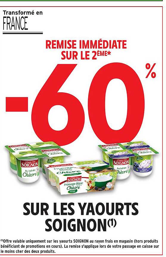 REM-60% SUR LES YAOURTS SOIGNON