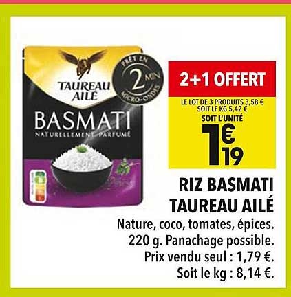 RIZ BASMATI TAUREAU AILÉ