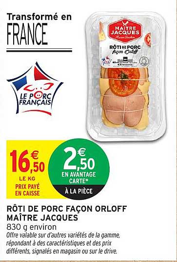 RÔTI DE PORC FAÇON ORLOFF MAÎTRE JACQUES