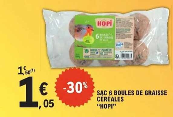 SAC 6 BOULES DE GRAISSE CÉRÉALES “HOPI”