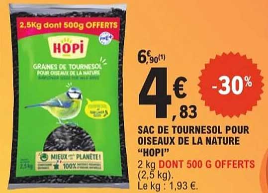 SAC DE TOURNESOL POUR OISEAUX DE LA NATURE "HOPI!"