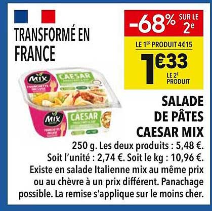 SALADE DE PÂTES CAESAR MIX