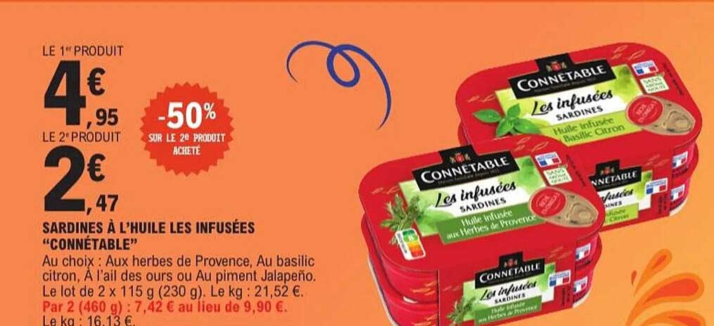 SARDINES À L'HUILE LES INFUSÉES "CONNÉTABLE"