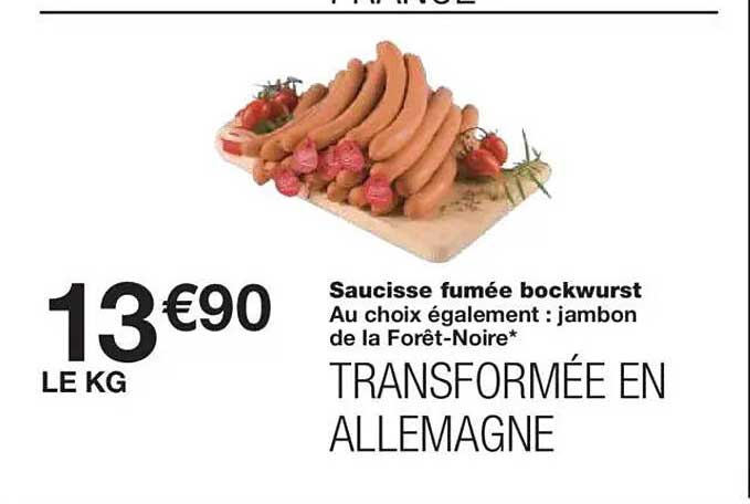 Saucisse fumée bockwurst