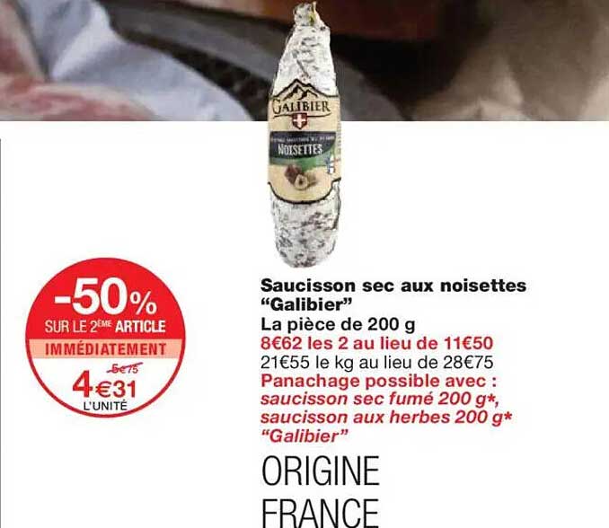 Saucisson sec aux noisettes "Galibier"