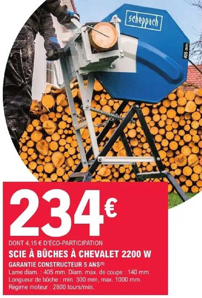 SCIE À BÛCHES À CHEVALET 2200 W