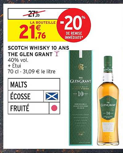 SCOTCH WHISKY 10 ANS THE GLEN GRANT