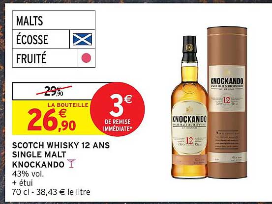 SCOTCH WHISKY 12 ANS SINGLE MALT KNOCKANDO