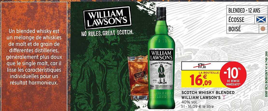 SCOTCH WHISKY BLENDED WILLIAM LAWSON'S