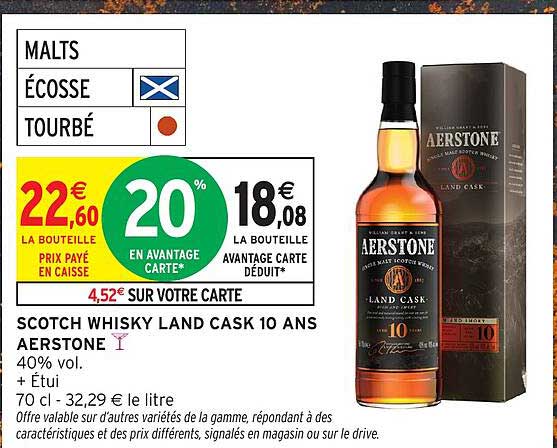 SCOTCH WHISKY LAND CASK 10 ANS AERSTONE