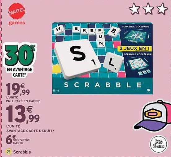 SCRABBLE CLASSIQUE 2 JEUX EN 1