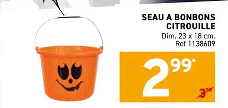 SEAU A BONBONS CITROUILLE